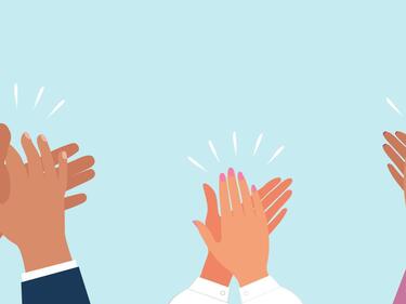 3 pairs of cartoon hands clapping