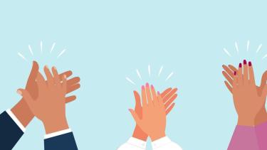 3 pairs of cartoon hands clapping