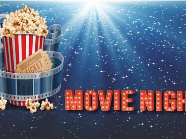 Movie Night Poster with Popcorn