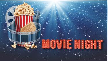 Movie Night Poster with Popcorn