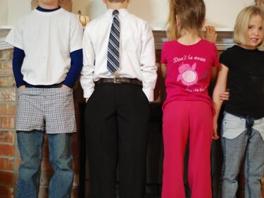 kids in backwards clothing