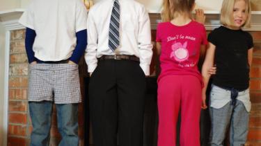 kids in backwards clothing