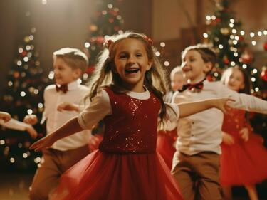 Children dancing at Christmas