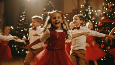 Children dancing at Christmas