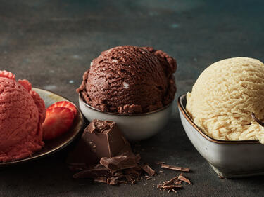 three scoops of ice cream