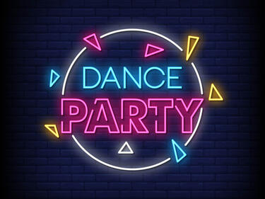 dance party neon sign