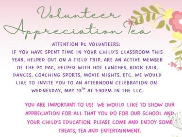parent volunteer tea invitation